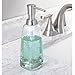 mDesign Modern Glass Refillable Liquid Soap Dispenser Pump Bottle for Bathroom Vanity Countertop, Kitchen Sink - Holds Hand Soap, Dish Soap, Hand Sanitizer & Essential Oils - Clear/Brushed