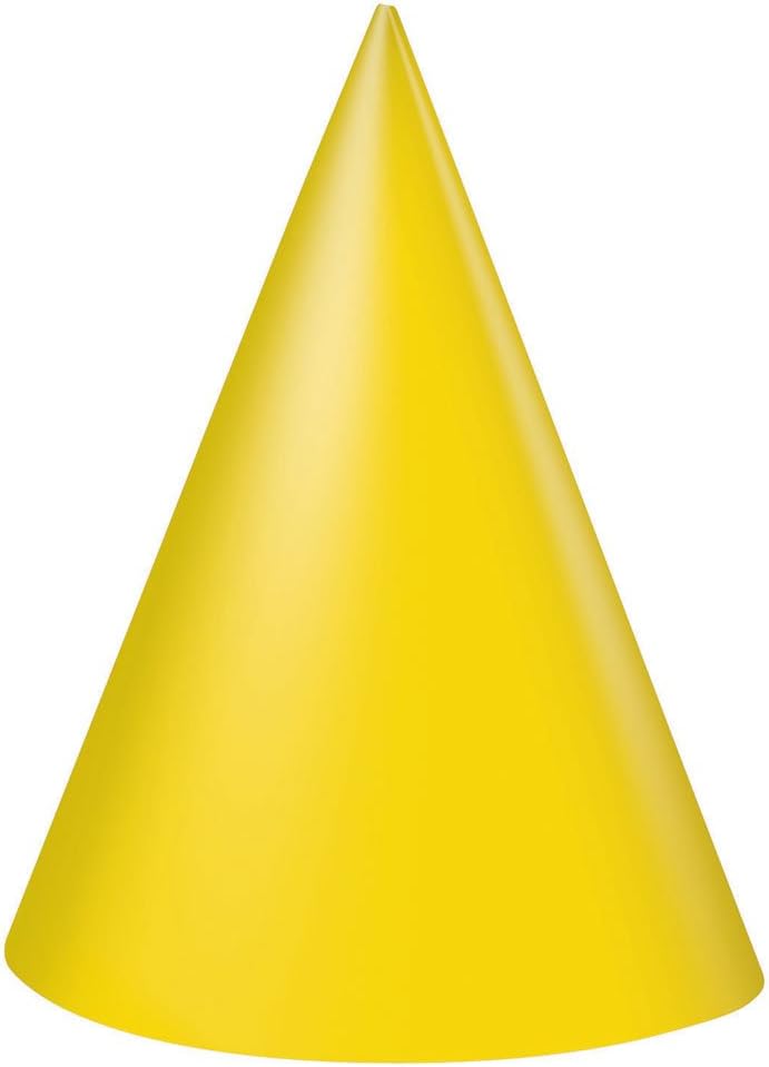Yellow Party Hats, 8ct: Kitchen & Dining