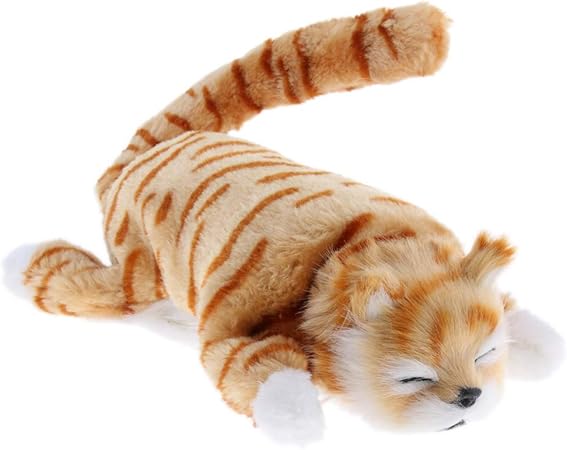 Amazon 電気いたずらな 転がり猫 ぬいぐるみ 動物モデル おもちゃ フィギュア 家 装飾 全3色 黄 ぬいぐるみ おもちゃ