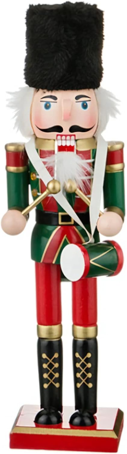 Nutcrackers - O-Toys Wooden Nutcracker Ornaments Christmas Decoration Figures Puppet Home Decor (12 Inch, Drum)