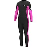 Hevto Kids Wetsuit 3/2mm Neoprene Back Zip for Boys Girls | Kids Swimming Wet Suit Full Body Thermal Keep Warm in Cold Water for Snorkeling Surfing Kayaking and SUP