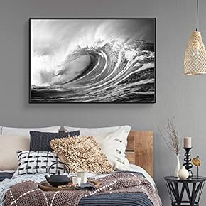 Framed Canvas Wall Art for Living Room, Bedroom Rising Waves II Canvas Prints for Home Decoration Ready to Hang - 16x24 inches
