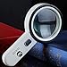 Magnifying Glass with 12 LED Light 20X Handheld, Illuminated Magnifier for Reading, Inspection, Exploring, Hobbies, Seniors, Maps, Macular- White/Black