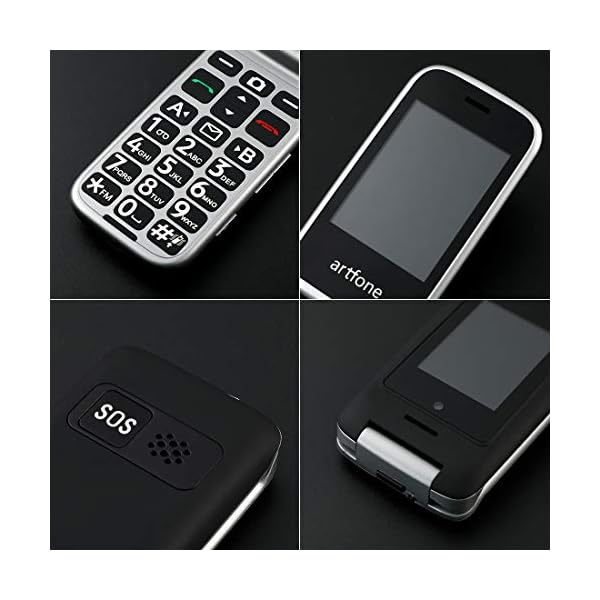 Big-Button-Mobile-Phone-for-Elderly-artfone-2G-Dual-SIM-Senior-Flip-Mobile-Phone-with-Dock-Dual-Highlighted-Screen-Display-FM-Radio-Camera-Torch-and-SOS-Button-Black artfone Big Button Mobile Phone for Elderly, 2G Dual SIM Senior Flip Mobile Phone with Dock, Dual Highlighted Screen…