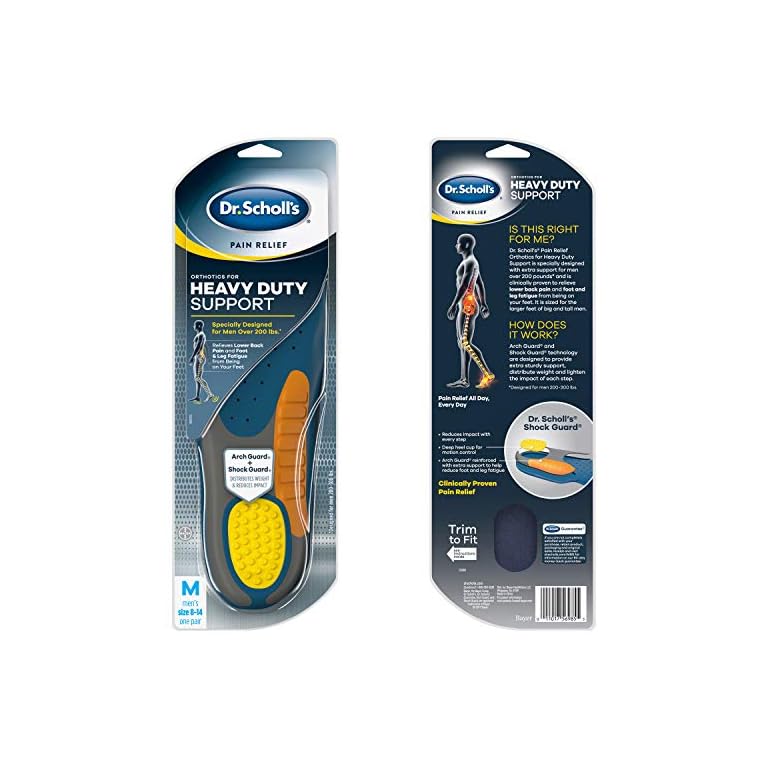 Dr. Scholl's Heavy Duty Support Pain Relief Orthotics, Designed for Men