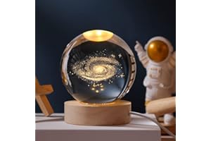 Coyoohouse 3D Galaxy Globe Crystal Ball, Laser Engraved Planet Model Astronomy Sphere Decor, 2.4" Paperweight Crystal Universe Gifts for Kids, Space Model Collectors