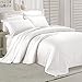 HOMFY Bed Sheet Set, Deep Pocket Fitted Sheet up to 18”, Flat Sheet Pillowcases, Fade, Stain Resistant (Queen, White-1)