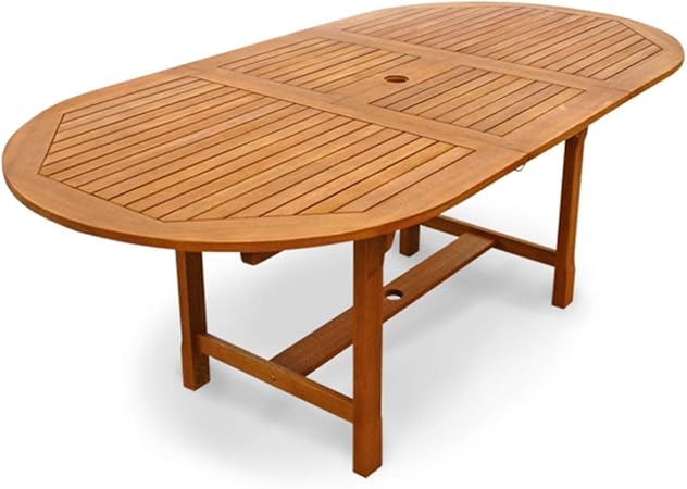 Indoba Hochwertiger Gartentisch Ausziehbar Esstisch Eukalyptus Holztisch Holz Tisch Garten Amazon De