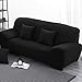 Cherry Juilt Stretch Sofa Cover 1-Piece Spandex Non-Slip Couch Slipcover 3 Cushion Polyester Furniture Protector Black