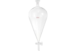PATIKIL 3000ml Conical Separating Funnel, Borosilicate Glass Heavy Wall Lab Separatory Funnel with 24/29 Joints and PTFE Stop