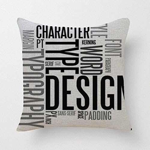 Pillowcases Decorative Modern London Style Pillow Case Set Standard Size 18 x 18 Throw Pillow Covers Square Cotton Linen Pillow Case Cushion Cover for Sofa,Bed,Chair,Auto Seat,Office (C)
