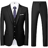 Mens 3 Piece Tuxedo Suits Slim Fit Casual Suit Blazer Two Button Wedding Prom Jackets Vest&Trousers