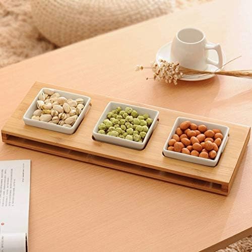 Japanese Snack Plate Dried Fruit Plate Simple Grid Snack Plate Snack Plate nut Plate Candy Plate Melon Seed Plate Fruit Plate (M/L) (Size : Medium)