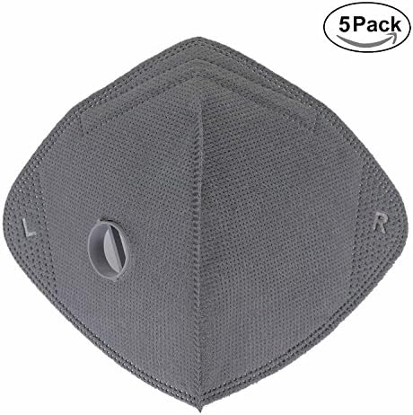 Dust Mask,Lyanty Anti Pollution Dustproof Mask Fume Fog Pollen Activated Carbon Fitness Masks for Pollen Allergy PM2.5 Running Cycling and Outdoor (5 Pack filters)
