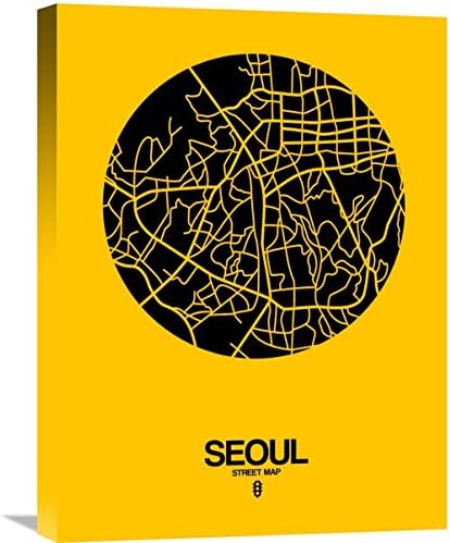 Naxart Studio "Seoul Street Map Yellow" Giclee on Canvas, 18" x 1.5" x 24"