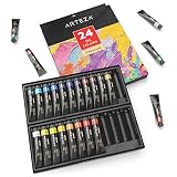 ARTEZA Oil Paint, Set of 24 Colors/Tubes (24x12ml/0.4oz) with Storage Box, Rich Pigments, Vibrant, Non Toxic Paints for The Professional Artist, Hobby Painters & Kids, Ideal for Canvas Painting