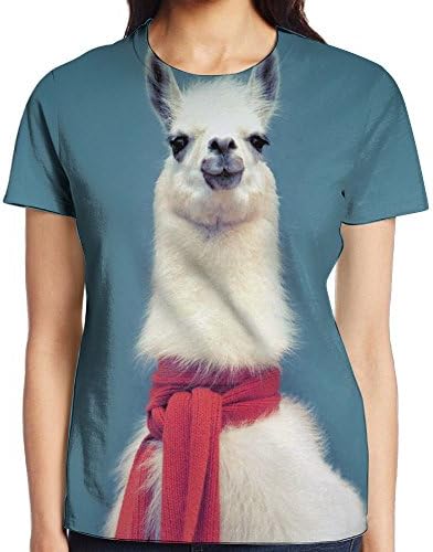 Fashion 3D Womens Llama Tshirt White