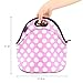 icolor Pink Polka Dots Insulated Lunch Tote Bag Cooler Box Neoprene lunchbox bag Handbag Case YLB-001