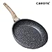 CAROTE Nonstick Skillet 8''/9.5''/10''/11''/12''/12.5'' without Lid and with Lid Nonstick Cookware Granite Coating,Black (Without Lid, 8.5