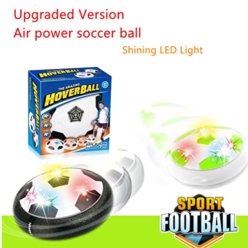 Kids Toys Amazing Light-up Air Power Soccer Disk Hover Ball with Powerful LED Light Foam Bumpers Football Training Indoor or Outdoor for Boys Girls (Hover Ball)