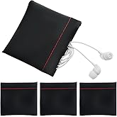 Matwsec 4PCS Wired Earbuds Case PU Leather Small Pouches for Headphone Storage Earphones Coins Keys USB Flash Drives Jewellery Carrying