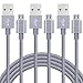 Sundix Micro USB Cable, 3Pack 10ft Nylon Braided High Speed USB 2.0 A Male to Micro USB Male Charging Cord for Samsung, Nexus, LG, Motorola, Android Smartphones and More (Gray)