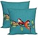 Mainstays Birdie Turquoise Outdoor Toss Pillow - Set of 2