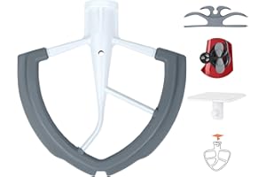 OWOWONG Flex Edge Beater for KitchenAid 6 QT Bowl-Lift Stand Mixer with 2 Kitchen Accessories, Flat Beater Paddle with Flexible Silicone Edges Bowl Scraper, Kitchen Aid Mixers Accessories