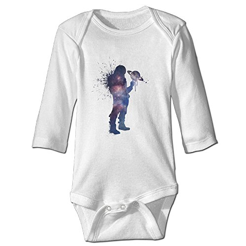 Alexx "Space Jam" Unisex Baby Jumpsuit Bodysuit Long-sleeve Romper White