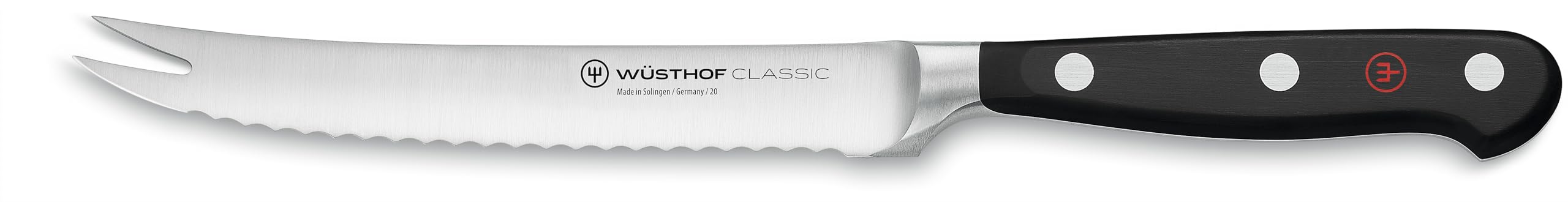 Wüsthof Classic 5 Inch Tomato Knife, Black, Silver