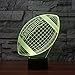 Echodream LED Night 3D Illusion Bedside Table Lamp 7 Colors Changing Sleeping Lighting with Smart Touch Button Cute Gift Warming Present Creative Decoration Ideal Art and Crafts, Football Rugby