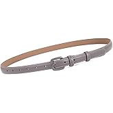 WHIPPY Women Skinny Leather Belt Thin Waist Jeans Belt for Pants in Pin Buckle Belt