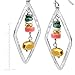 Silpada 'Colorful Array' Open Diamond-Shaped Natural Coral & Howlite Drop Earrings in Sterling Silver & Brass