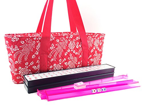 166 Tiles American Mahjong Set Red Phoenix Soft Bag 4 Color Pushers/Racks Easy Carry Western Mahjongg