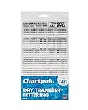 Chartpak Dry Transfer Letters and Numbers, 12PT Helvetica Font, 1521 per Pack (00100)