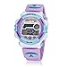 LinTimes LED Digital Waterproof Watch for Girls Multifunction Outdoor Sport Electronic Wrist Watch Purple