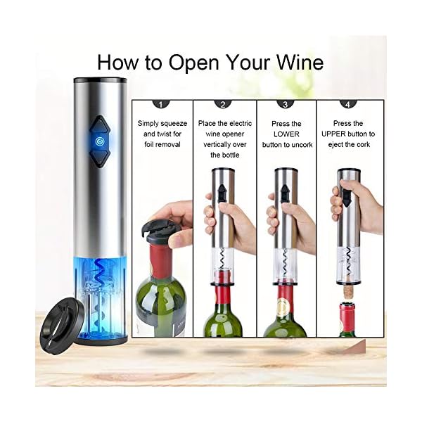 CIRCLE JOY Electric Wine Bottle Openers Set, Battery Operated Wine Opener Kit, Cordless Automatic Corkscrew Combo with…