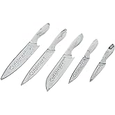 Cuisinart C55-10PWM Ceramic Coated Knife Set with Blade Guard Sheaths (10- Piece Set) in Faux Marble