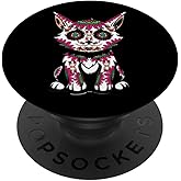 Sugar Skull Cat Dia De Los Muertos Halloween Day of Dead PopSockets Standard PopGrip
