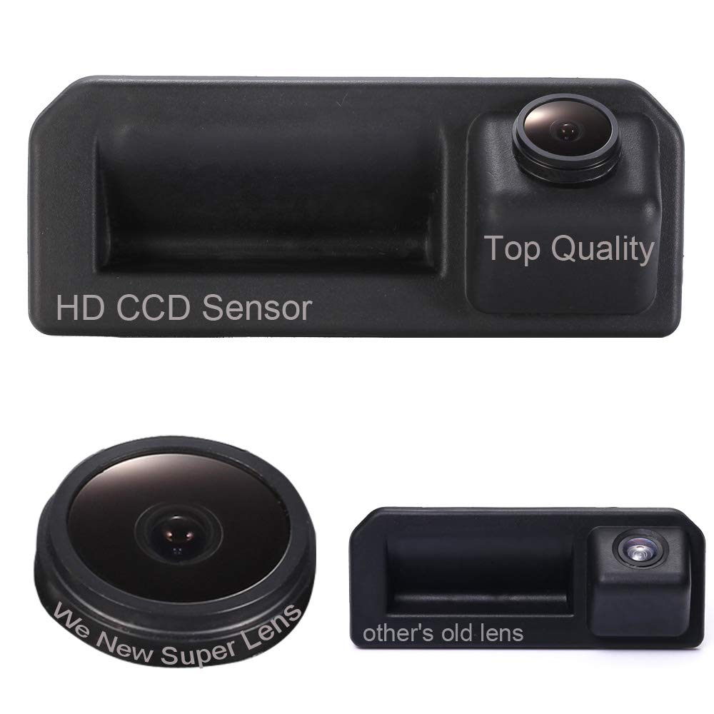 Dynavsal 1280 x 720 Pixel 1000TV Lines Starlight Super Pro Lens Backup Camera, Night Vision Parking Sensor Reversing System, Trunk handlle Car Reversing Camera Rear View Camera for Audi A5 Q2 VW Skoda KODIAQ 2017