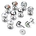 Jovivi 10pcs Lot Assorted Stainless Steel Fake Cheater Ear Plugs Screw Stud Earrings Set for Women Men 0G Gauges Look