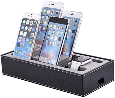 4 in 1 Multi Device Organizer Storage for Apple Watch Stand and iPhone iPad Charging Station,iPhone iPad Charging Dock Stand