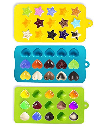 Silicone Ice Cube Trays - Hearts, Stars & Shells