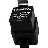 56007080AB 12V 5-Pin Relay w/Bracket, Replaces 56055667AA 56055667AB 68086830AA, 56007078AB 56007078, 68225111AA, Fits Chrysler 200 Dodge Grand Caravan Jeep Wrangler Ram 2500,