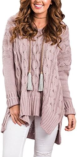 Women Casual V Neck Loose Sleeve Fit Knit Sweater Pullover Top T-Shirt Blouses M