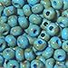 20 g Turquoise Blue Picasso Travertine 3/0 Czech Glass Seed Beads