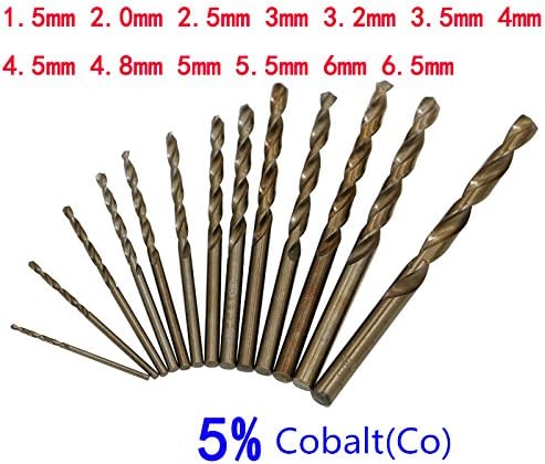 Here4Tool HT23002 M35 Co-contained HSS Straight Shank twist drill bits set