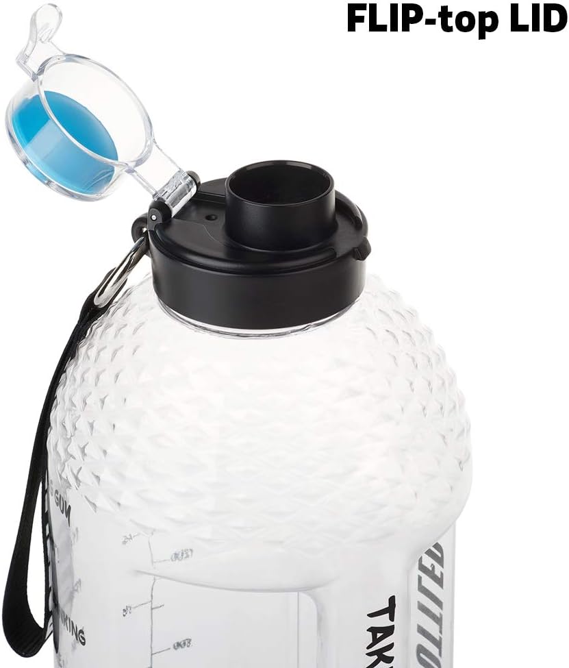 BOTTLED JOY Half Gallon Water Bottle, BPA Free 75oz Large Water Bottle Hydration with Motivational Time Mark Leak-Proof Drinking 2.2L Water Bottle for Camping Workouts and Outdoor : Sports & Outdoors