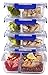 [LARGER PREMIUM 5 SET] 2 Compartment Glass Meal Prep Containers with Lifetime Lasting Snap Locking Lids Glass Food Containers BPA-Free, Microwave, Oven, Freezer and Dishwasher Safe (4.8 Cups, 39 Oz.)