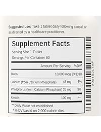 Biotina avanzada con queratina (2 unidades) ~ 10000 mcg biotin – 100 mg queratina – promueve pelo...